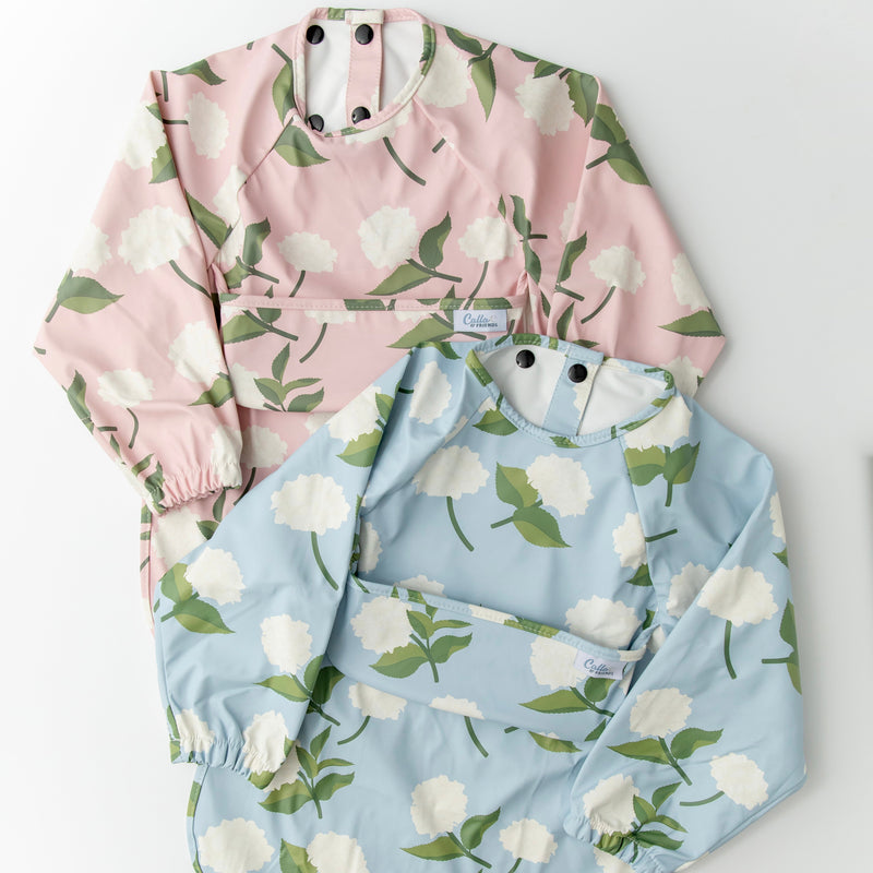 The Grayson Long Sleeve Bib - Hydrangeas — Calla and Friends