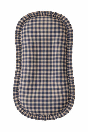 Blue Plaid Ruffle Baby Lounger Cover