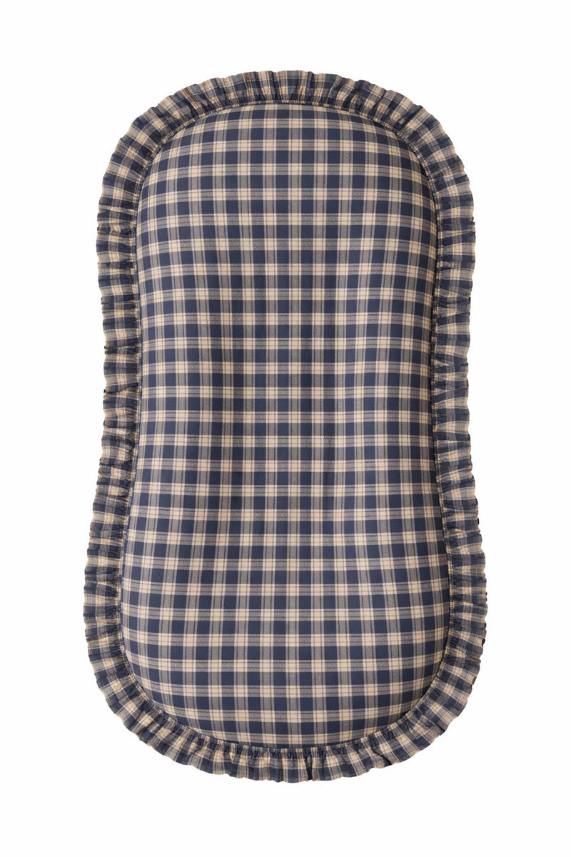 Blue Plaid Ruffle Baby Lounger Cover — Little Mae & Co