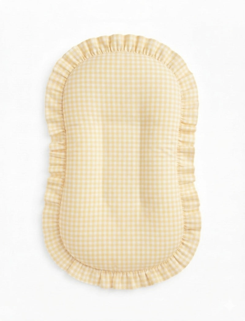 Yellow Gingham Ruffle Baby Lounger Cover — Little Mae & Co