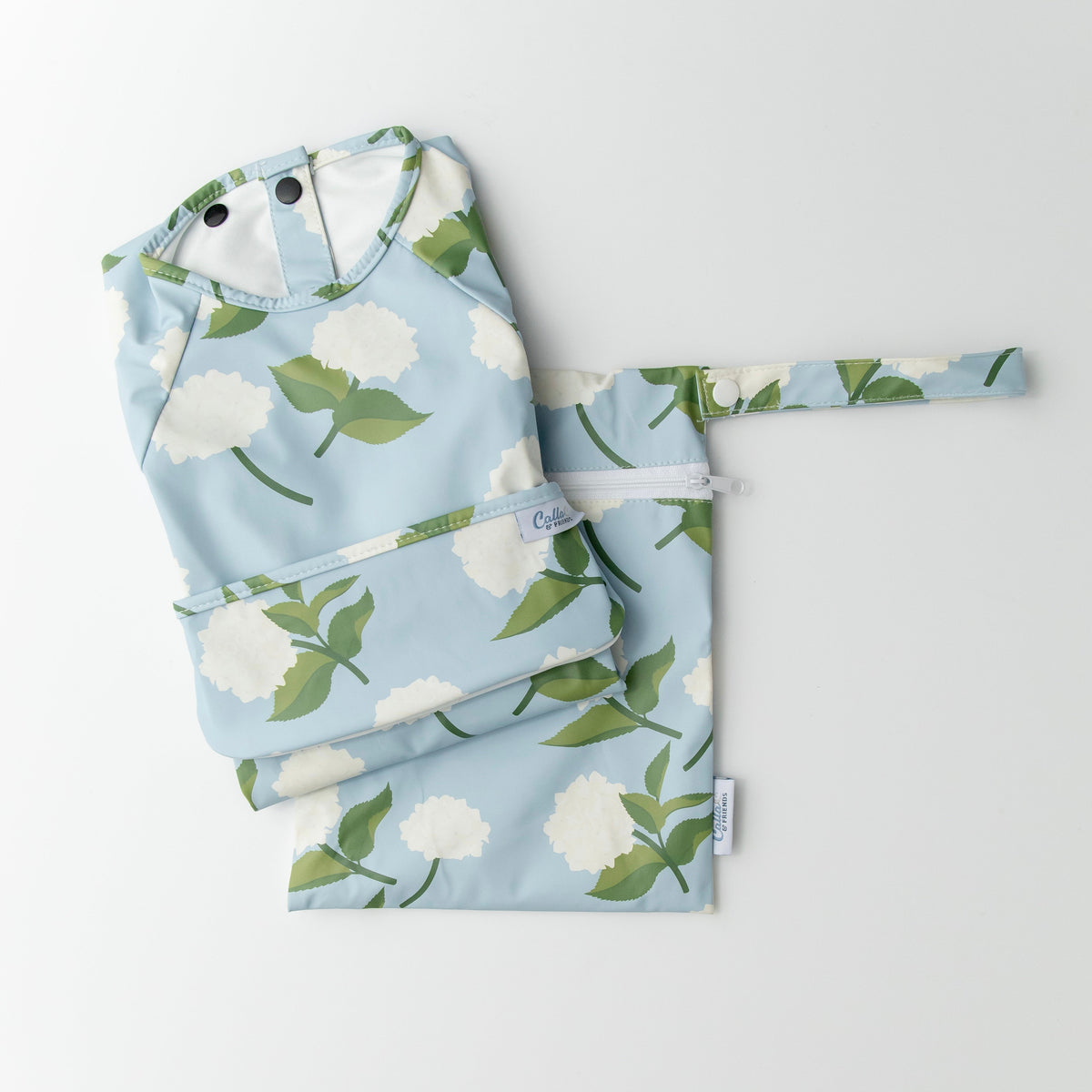 The Grayson Long Sleeve Bib - Hydrangeas — Calla and Friends