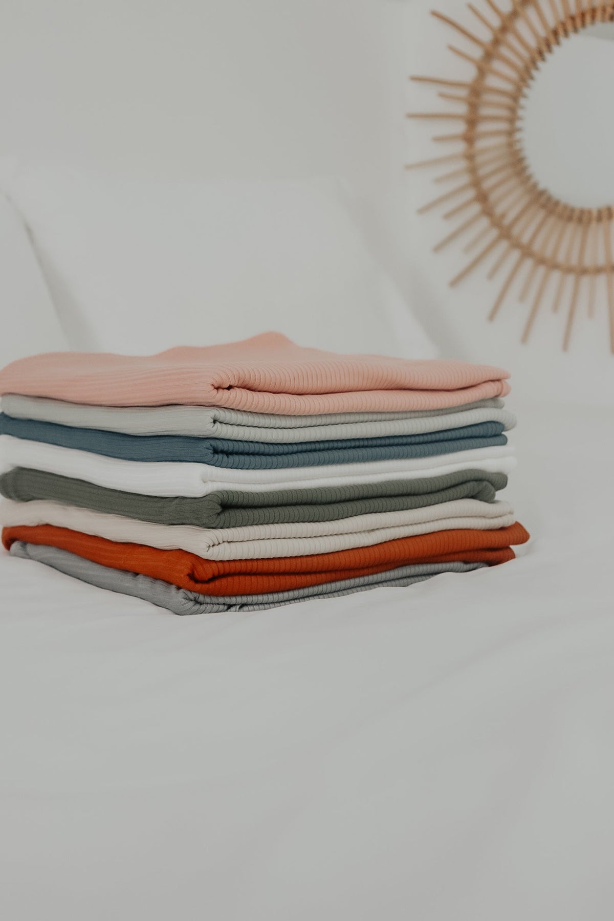Peony Ribbed Stretch Swaddle — Little Mae & Co