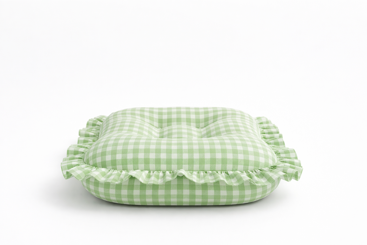 Green Gingham Ruffle Baby Lounger Cover — Little Mae & Co