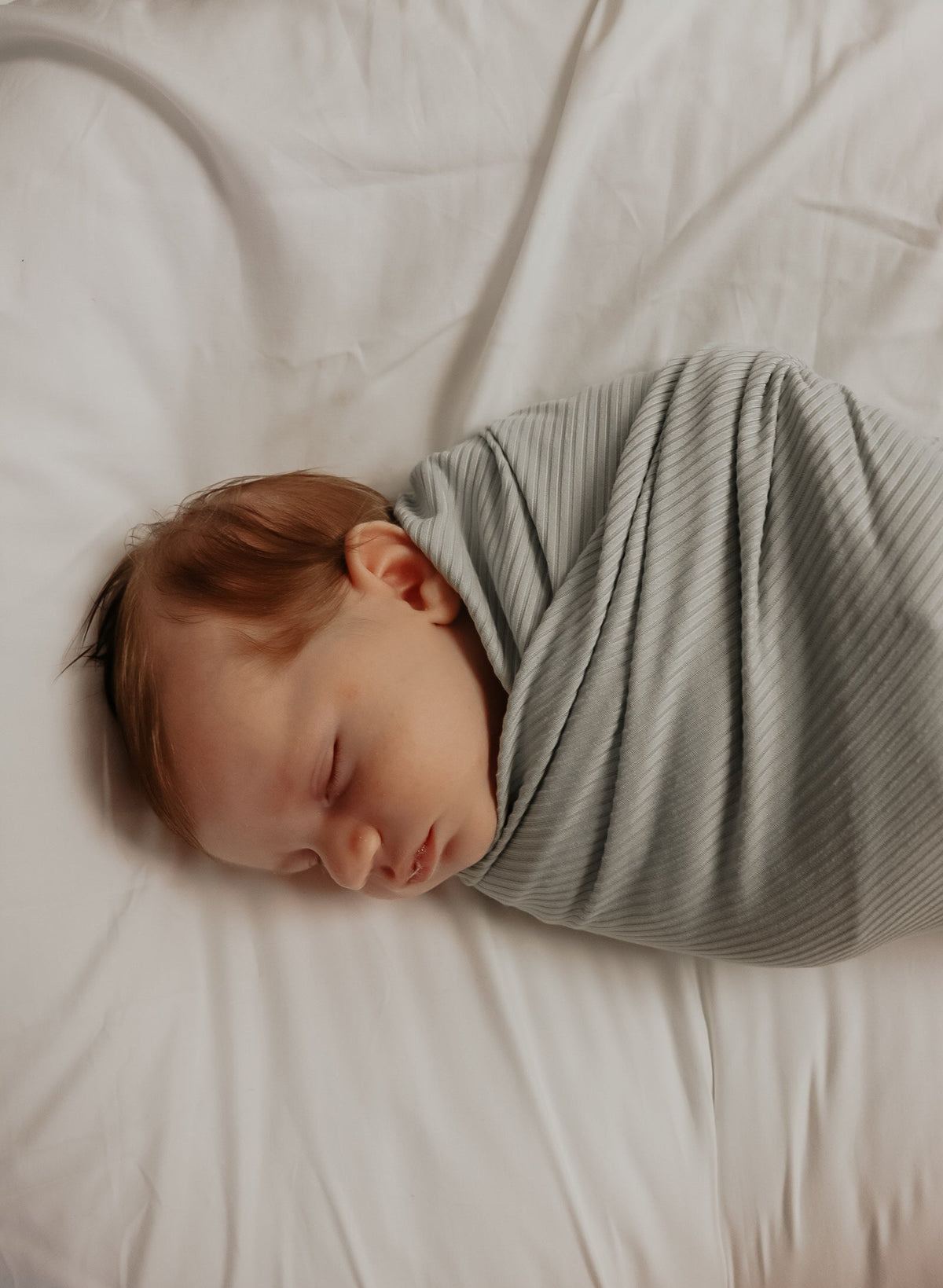 Seafoam Ribbed Stretch Swaddle — Little Mae & Co