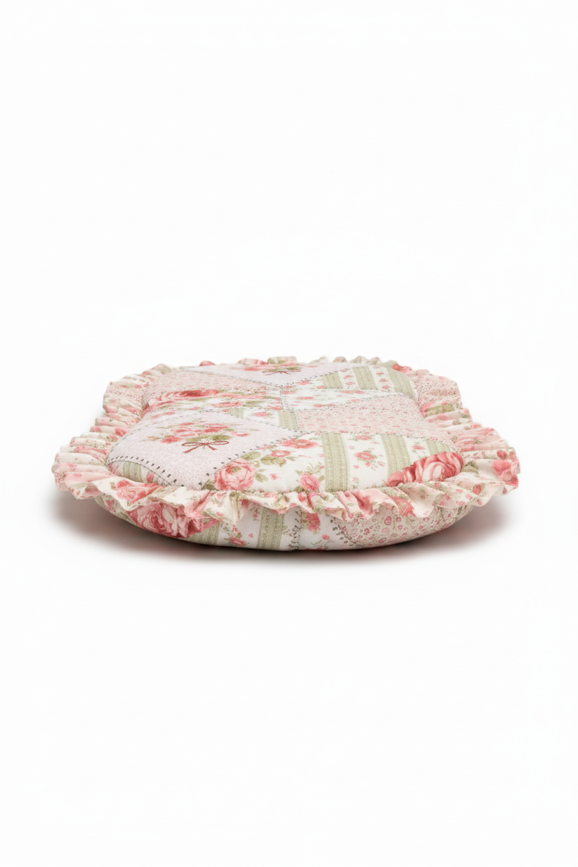 Pink Green Patchwork Ruffle Baby Lounger Cover — Little Mae & Co