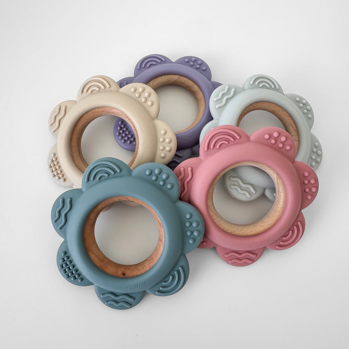 Garden Party Teether Collection - Silicone & Beechwood Flower — Calla and Friends