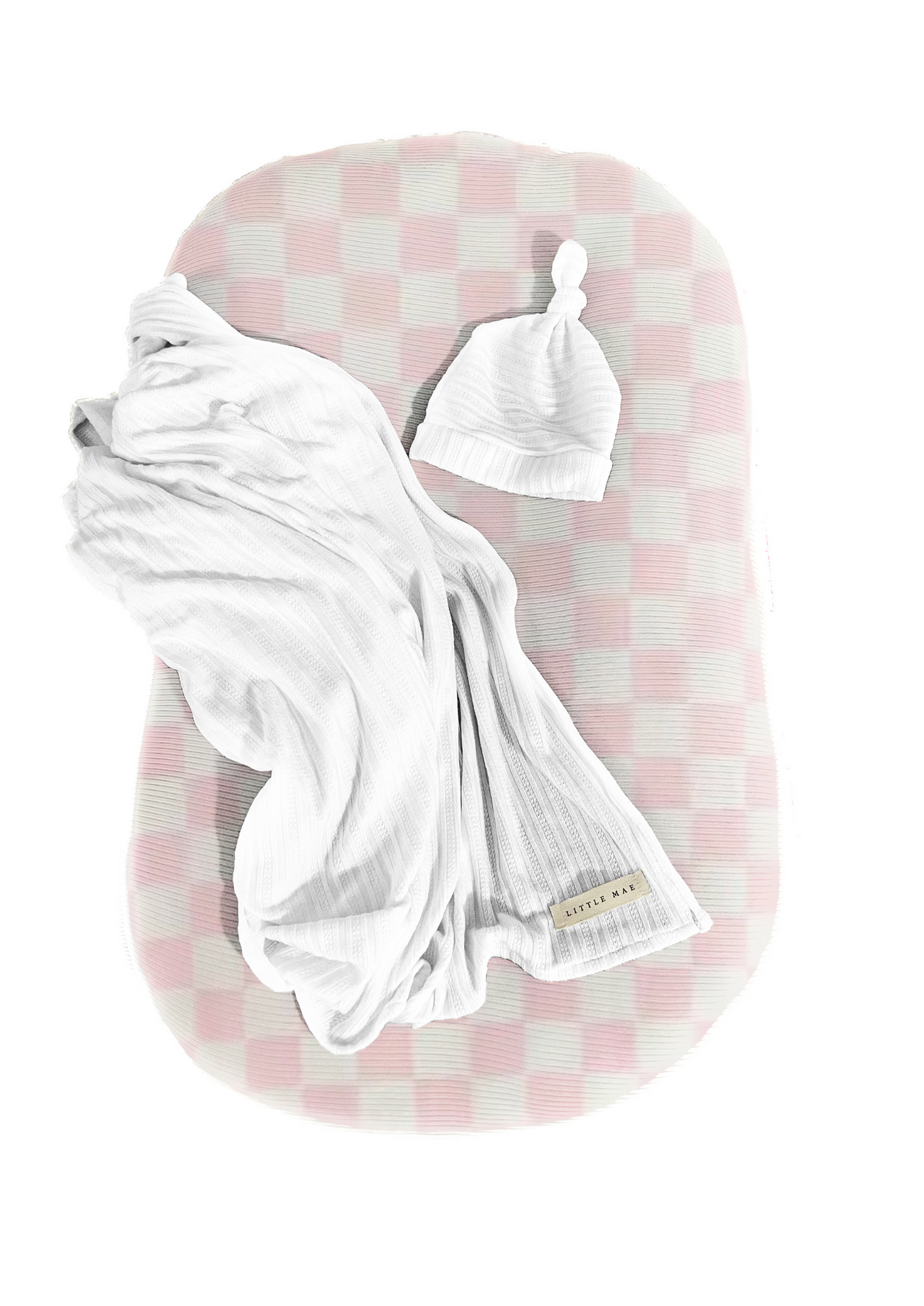 Pink White Checkered Baby Lounger Cover — Little Mae & Co