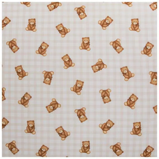 Beige Teddy Bear Gingham Ruffle Baby Lounger Cover — Little Mae & Co
