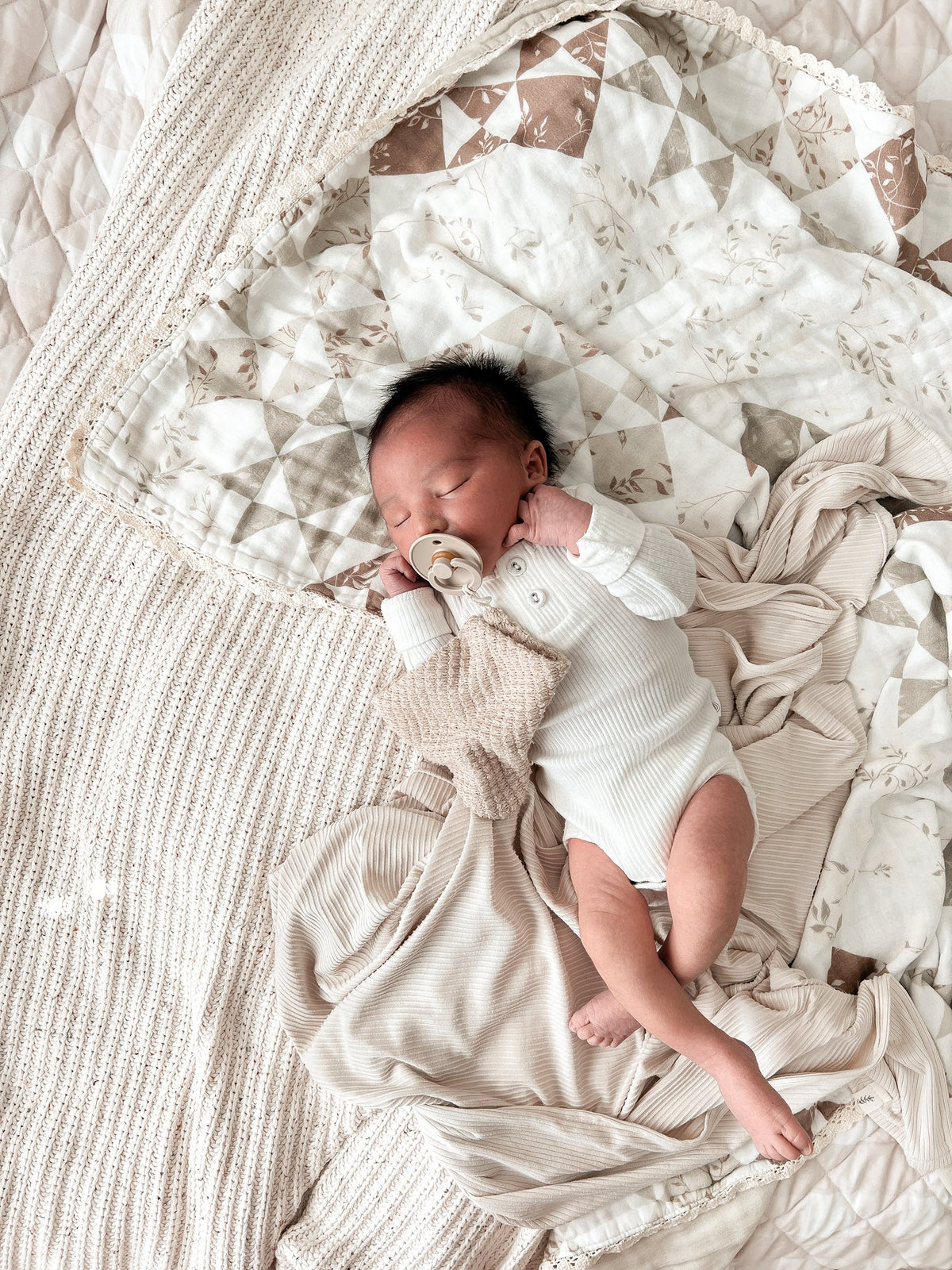 Oat Ribbed Stretch Swaddle — Little Mae & Co