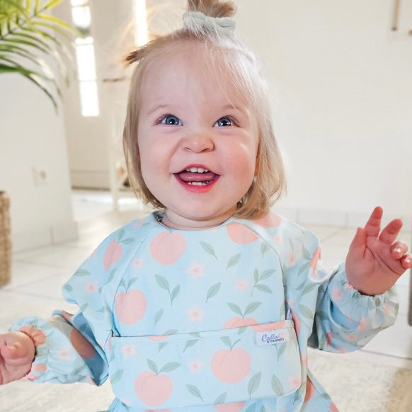 The Grayson Long Sleeve Bib - Peach Blossom — Calla and Friends