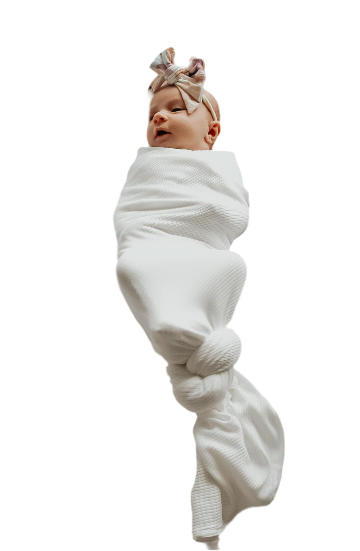 Dove Ribbed Stretch Swaddle — Little Mae & Co