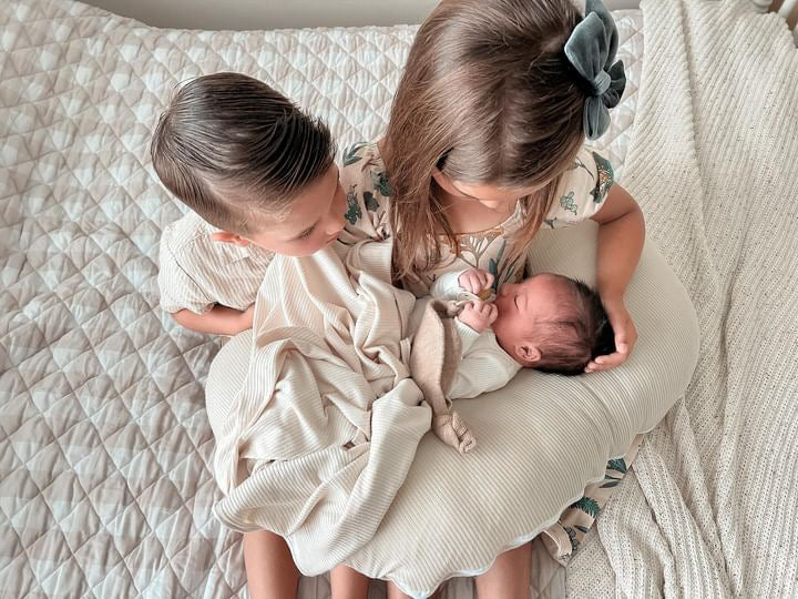 Oat Ribbed Stretch Swaddle — Little Mae & Co