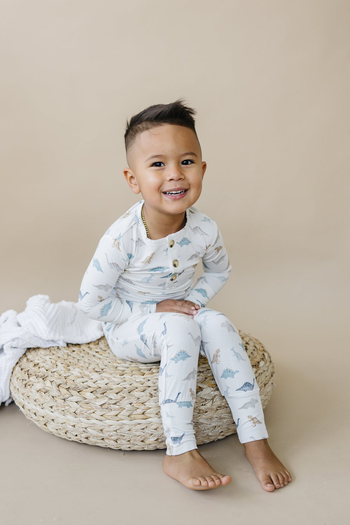 Snugglesaurus 2pc Henley Bamboo Pajamas - Sizes Newborn & Up! — Little Joy Co.