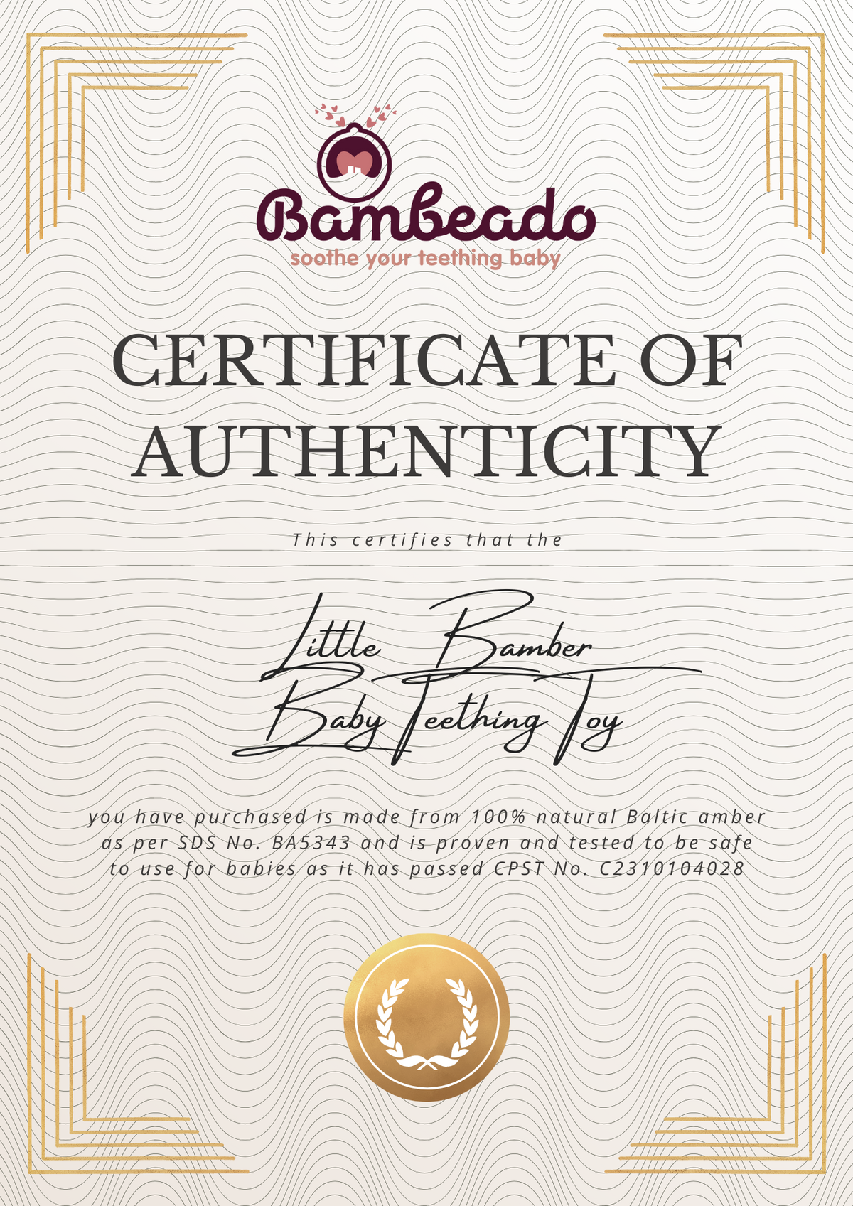 The Little Bamber - Natural Rubber & Baltic Amber Teething Toy — Bambeado