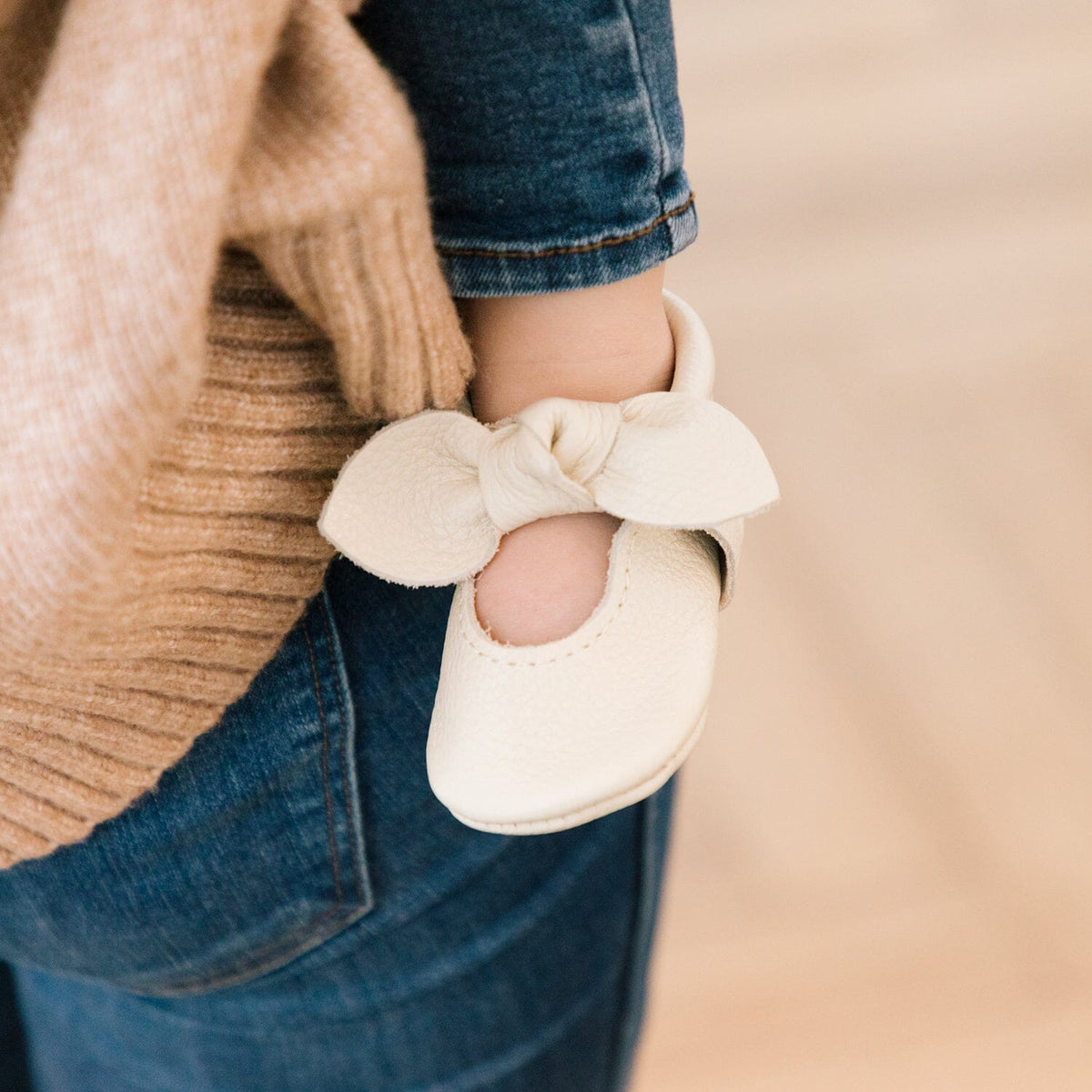 Birch Knotted Bow Baby Shoe — Freshly Picked
