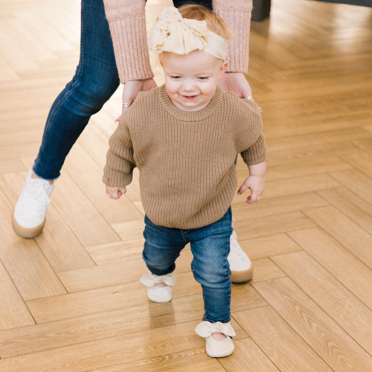 Birch Knotted Bow Baby Shoe — Freshly Picked