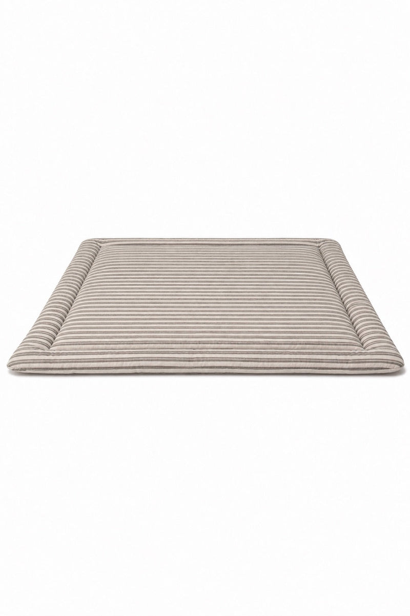 Grey Ivory Stripe Padded Baby Play Mat — Little Mae & Co