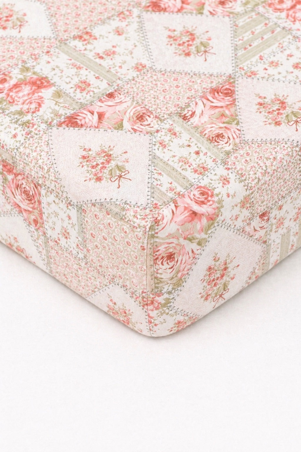 Pink Green Patch Crib Sheet — Little Mae & Co