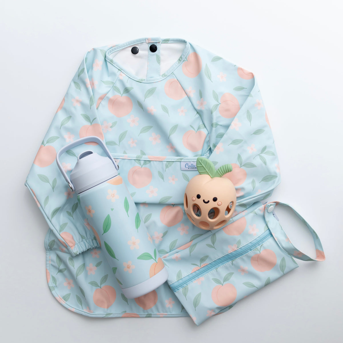 The Grayson Long Sleeve Bib - Peach Blossom — Calla and Friends