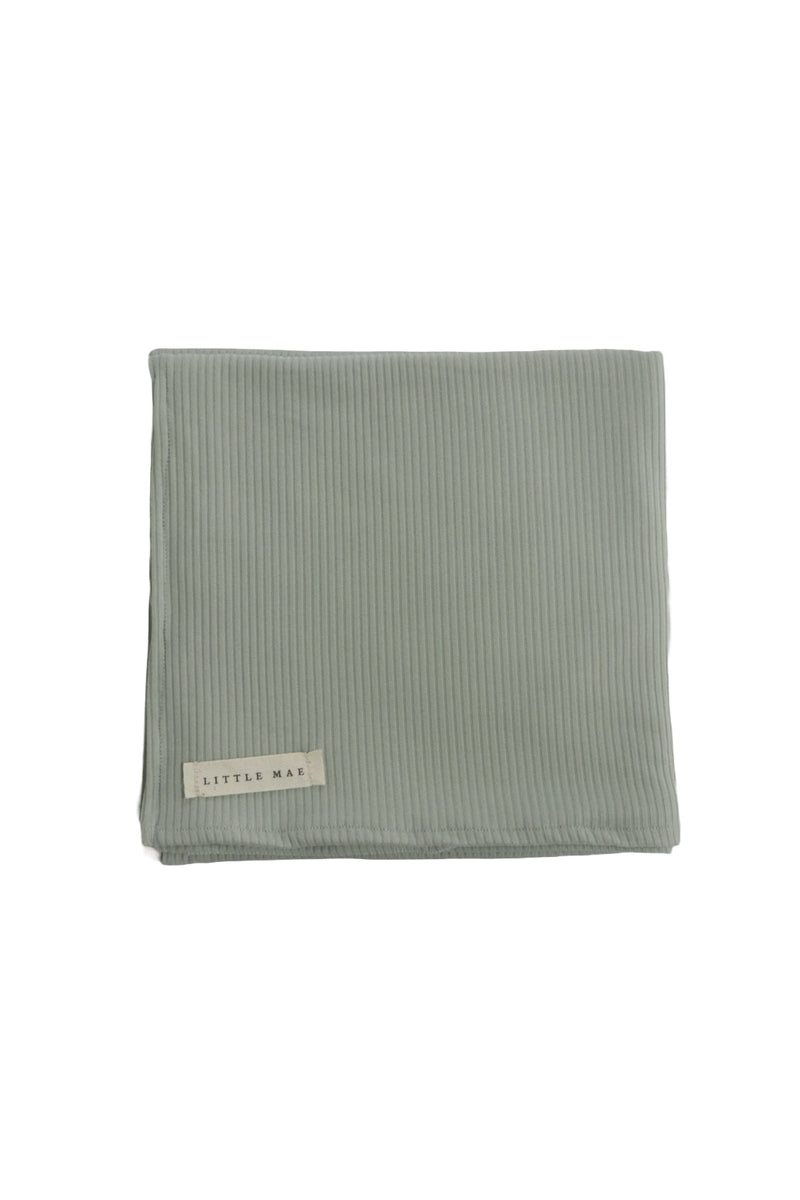 Seafoam Ribbed Stretch Swaddle — Little Mae & Co