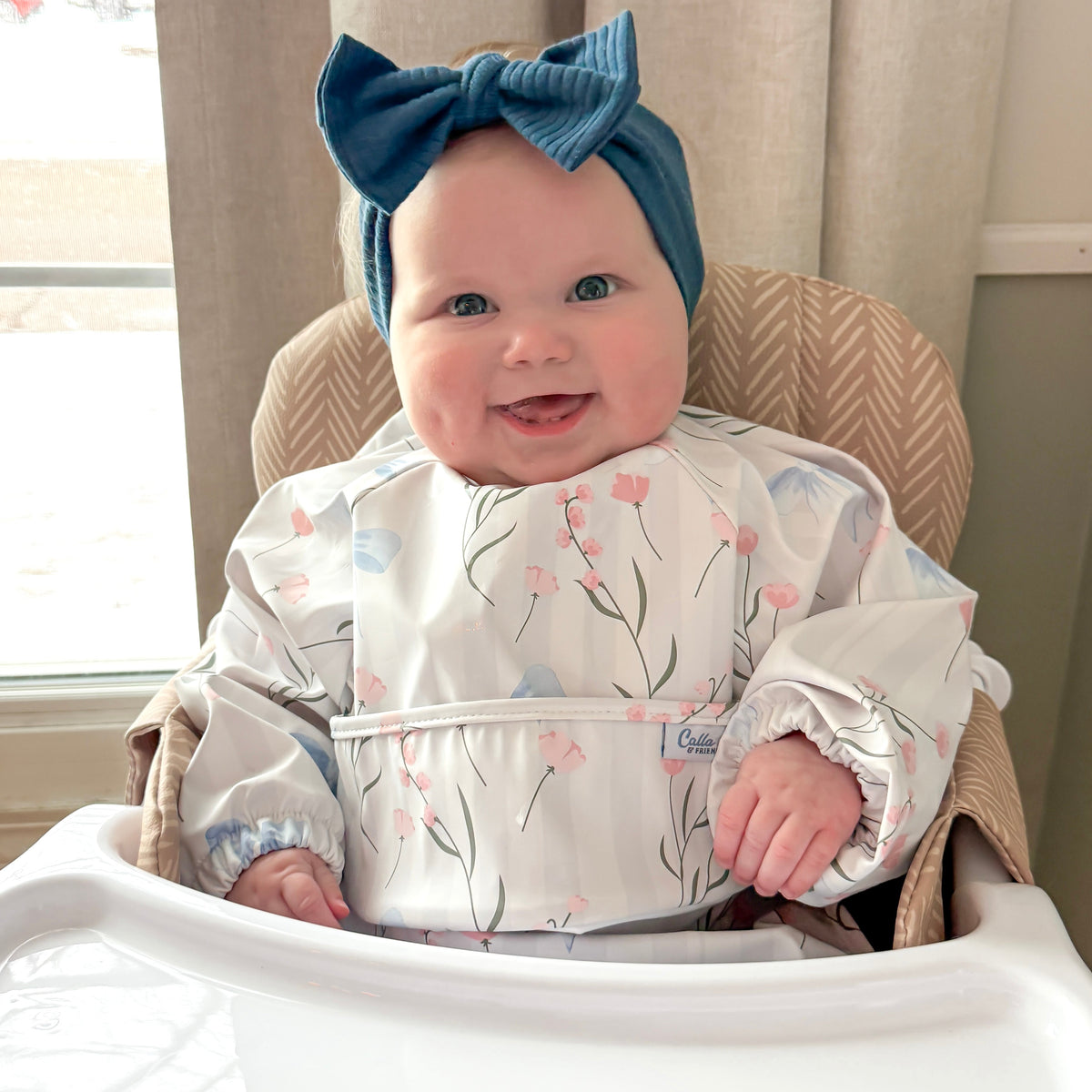 The Grayson Long Sleeve Bib - Fancy Floral — Calla and Friends