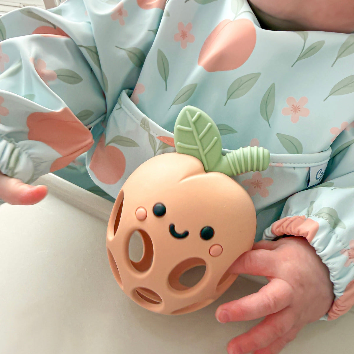 The Grayson Long Sleeve Bib - Peach Blossom — Calla and Friends