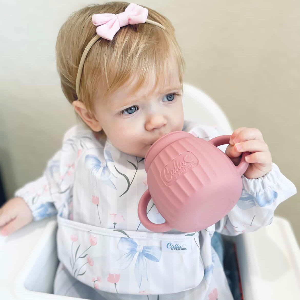 The Grayson Long Sleeve Bib - Fancy Floral — Calla and Friends