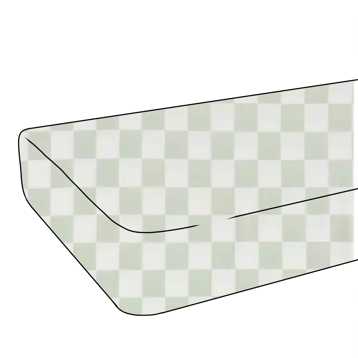 Green & White Checkered Crib Sheet — Little Mae & Co