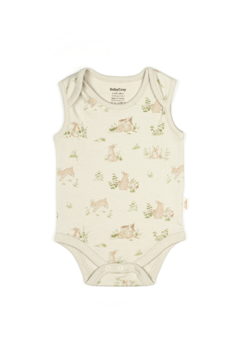 Bunny Sleeveless Organic Bodysuit — Honey and Hive
