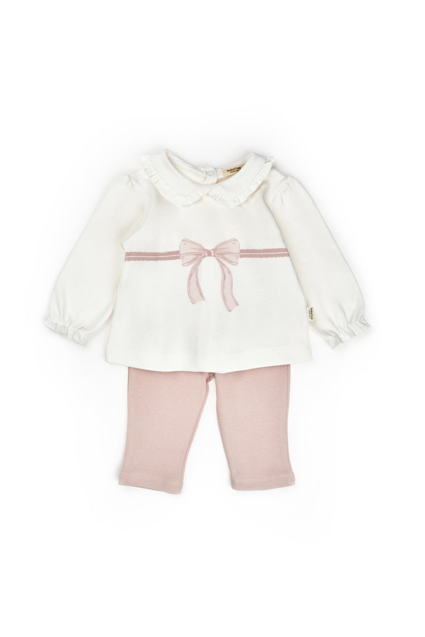 Organic Blush Ribbon Ruffle Set — Honey and Hive