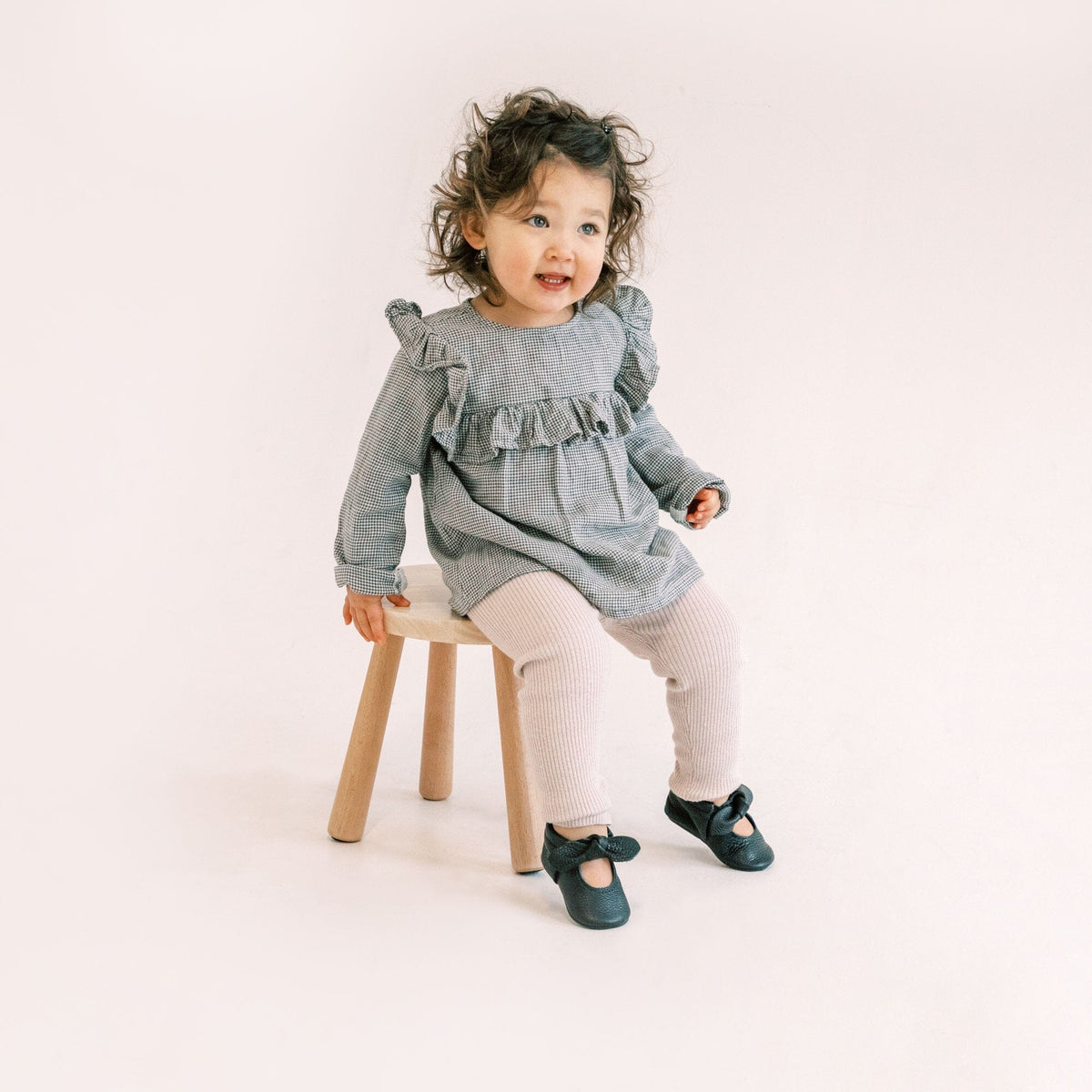 Ebony Knotted Bow Baby Shoe — Freshly Picked
