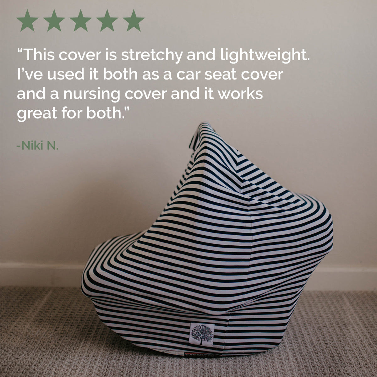Multi-use Cover, White/Navy Stripes — Parker Baby Co.