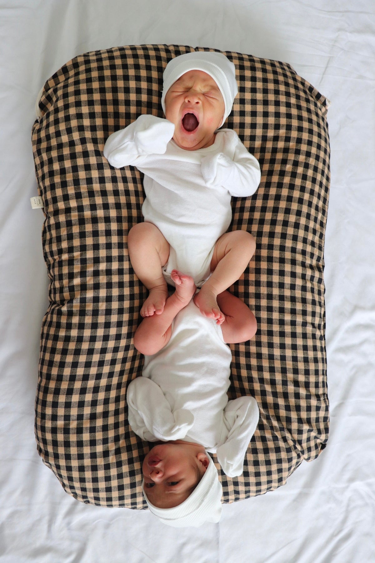Brown Black Gingham Ruffle Baby Lounger Cover — Little Mae & Co