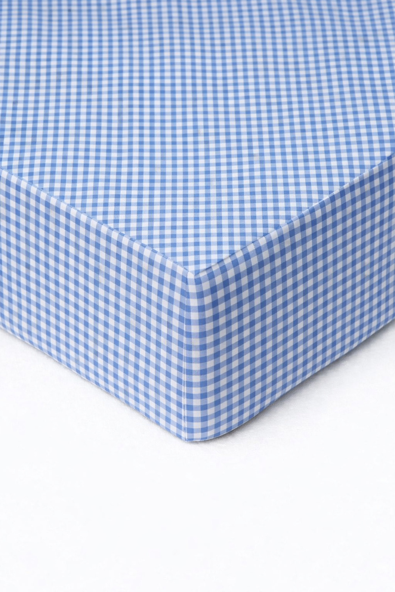Blue White Gingham Crib Sheet — Little Mae & Co