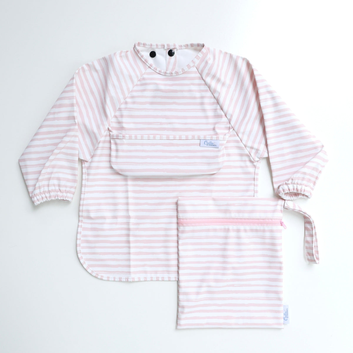 The Grayson Long Sleeve Bib - Brush Stripes — Calla and Friends