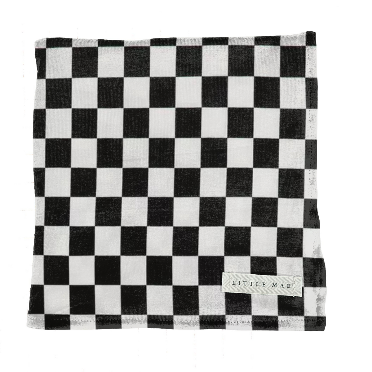 Race Black & White Checkered Stretch Swaddle — Little Mae & Co