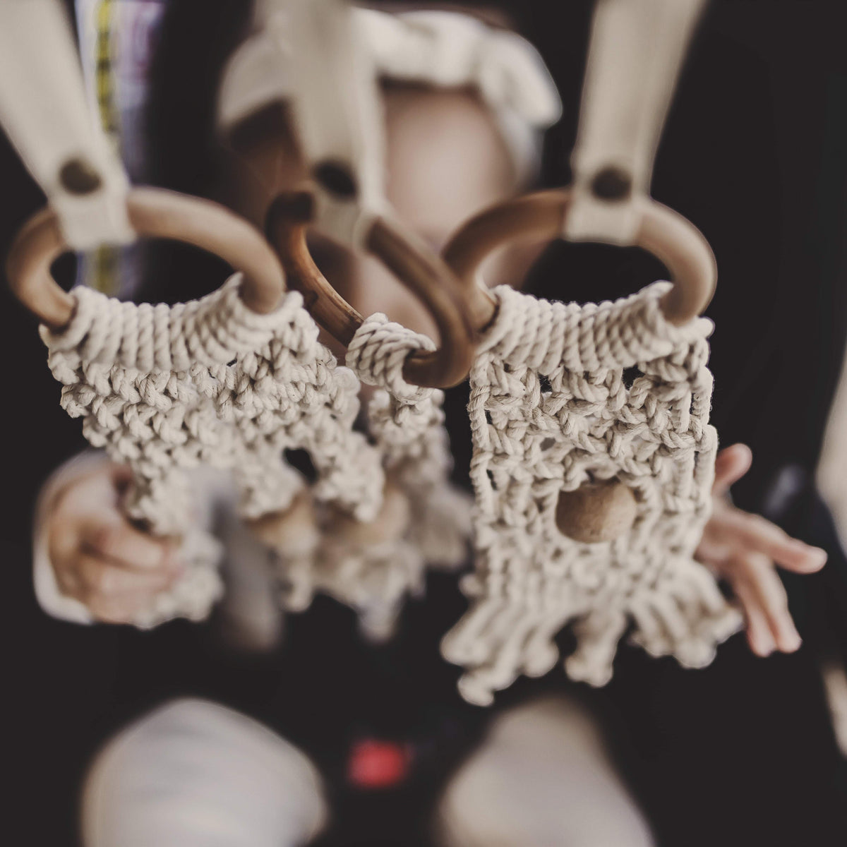 all-in-one toy | macrame mesh & bead — Finn + Emma