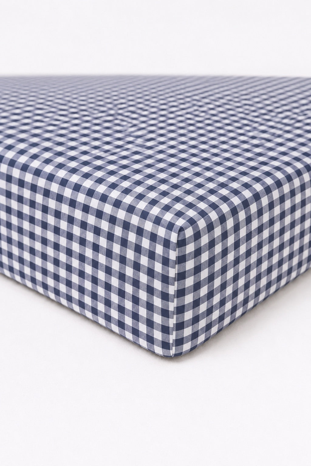 Navy Blue Gingham Crib Sheet — Little Mae & Co