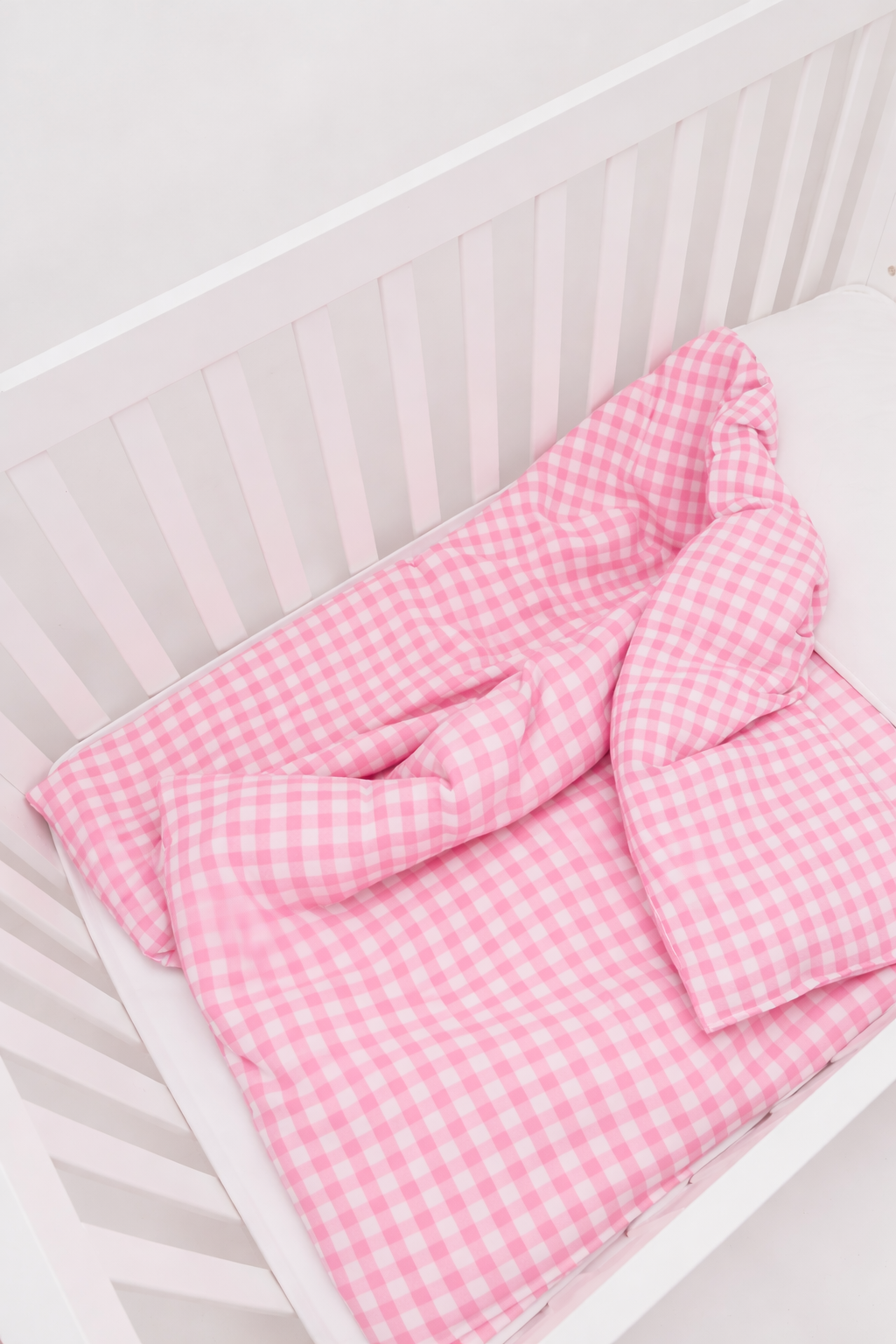 Pink Gingham Crib Quilted Blanket — Little Mae & Co