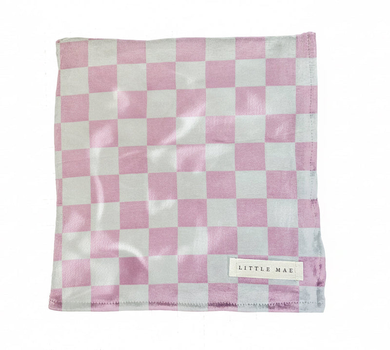 Pink & White Checkered Stretch Swaddle — Little Mae & Co