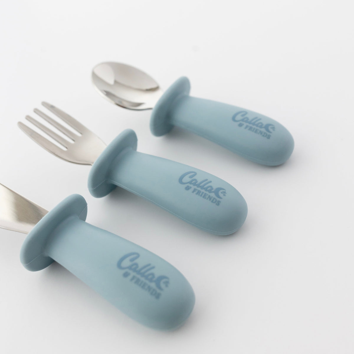 Silicone & Stainless Steel Toddler Utensil Set — Calla and Friends