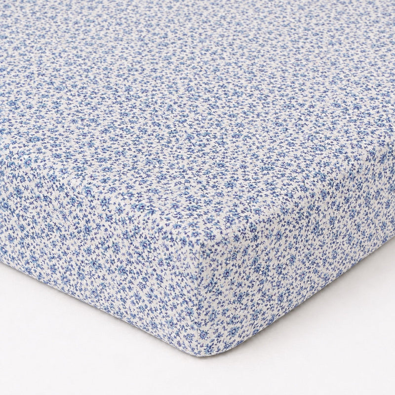 Blue Floral Crib Sheet — Little Mae & Co