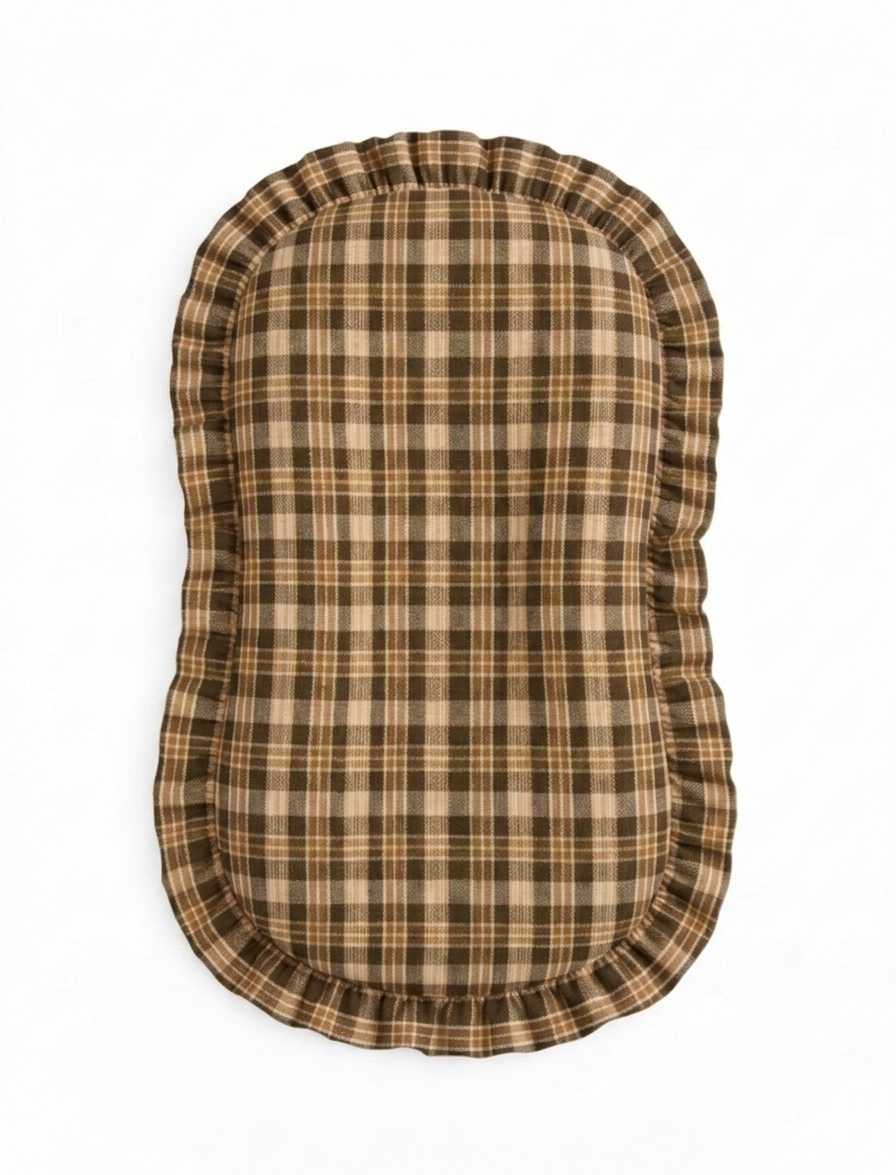 Brown Plaid Ruffle Baby Lounger Cover — Little Mae & Co