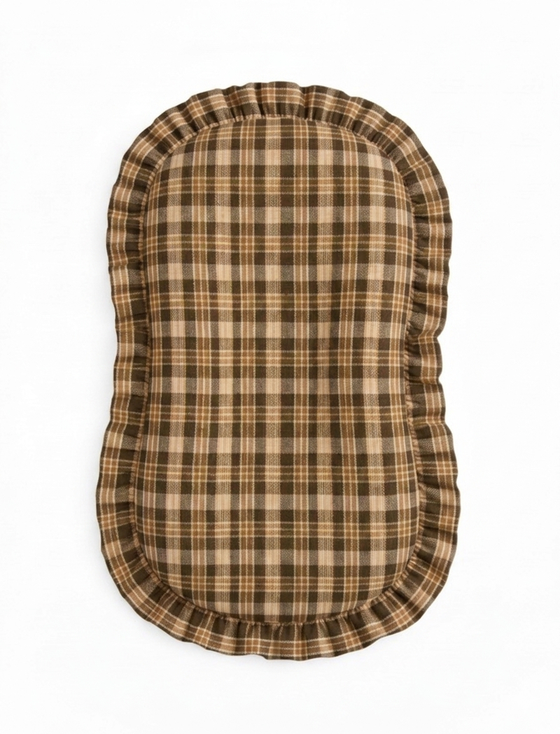 Brown Plaid Ruffle Baby Lounger Cover — Little Mae & Co