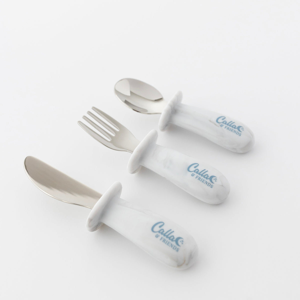 Silicone & Stainless Steel Toddler Utensil Set — Calla and Friends