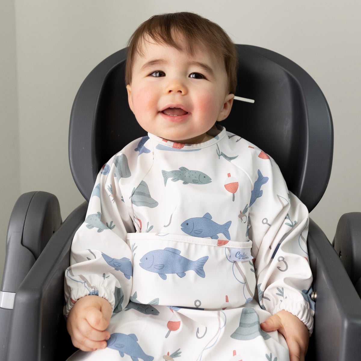 The Grayson Long Sleeve Bib - Lakeside Catch — Calla and Friends