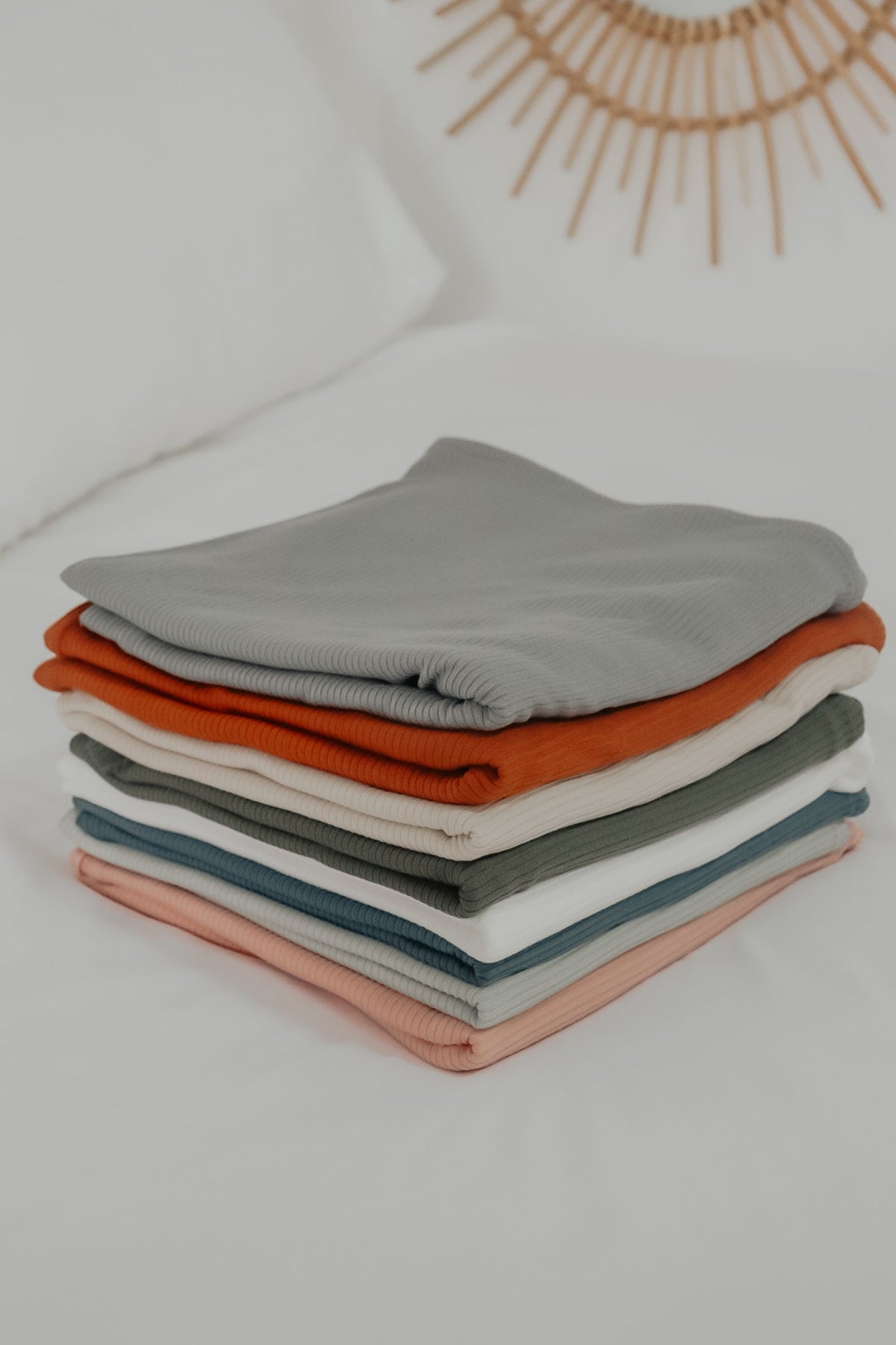 Seafoam Ribbed Stretch Swaddle — Little Mae & Co