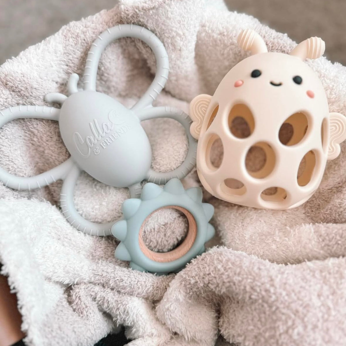 Garden Party Teether Collection - Silicone & Beechwood Sunshine — Calla and Friends