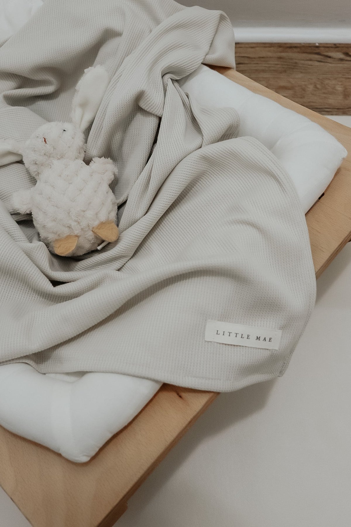 Coco Ivory Waffle Knit Blanket — Little Mae & Co