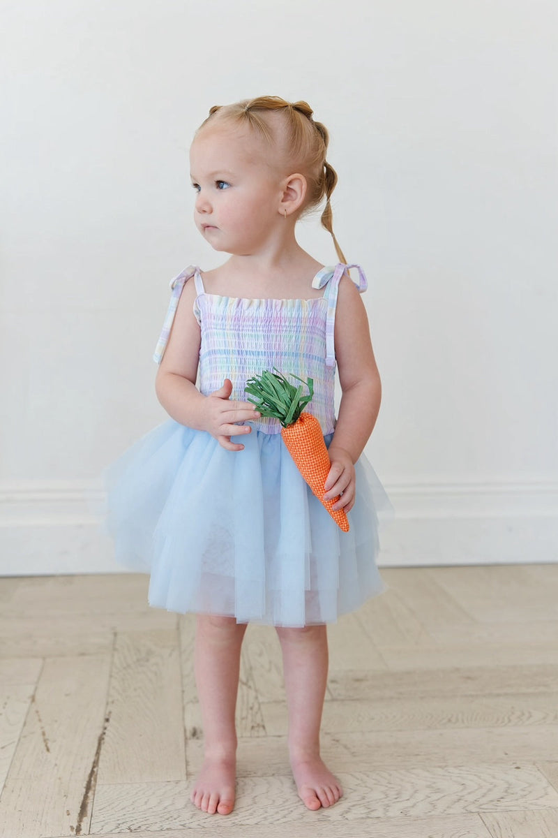 Pastel Prep - Smocked Tulle Bodysuit Dress — Blush Lotus